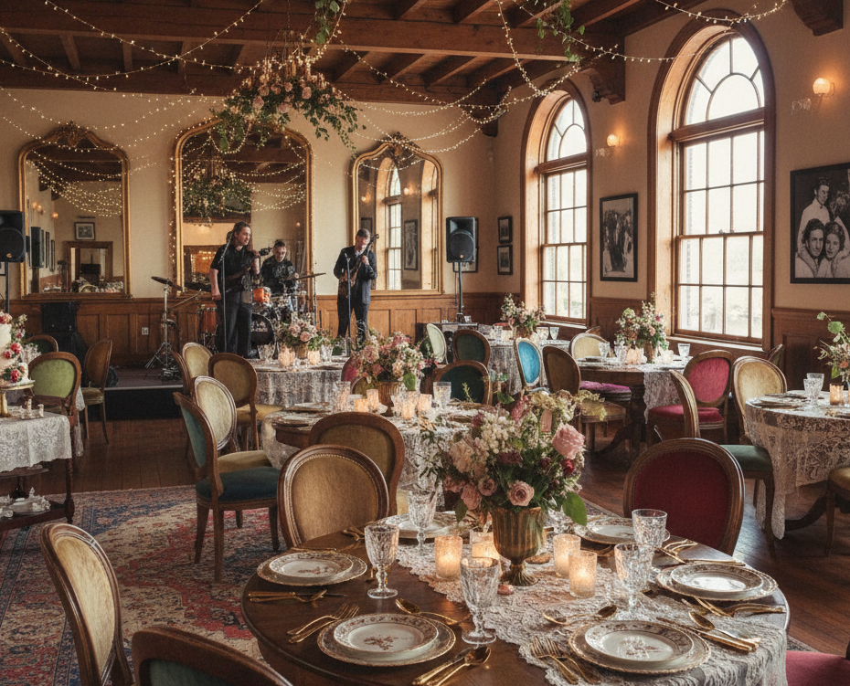 Sala weselna w stylu vintage