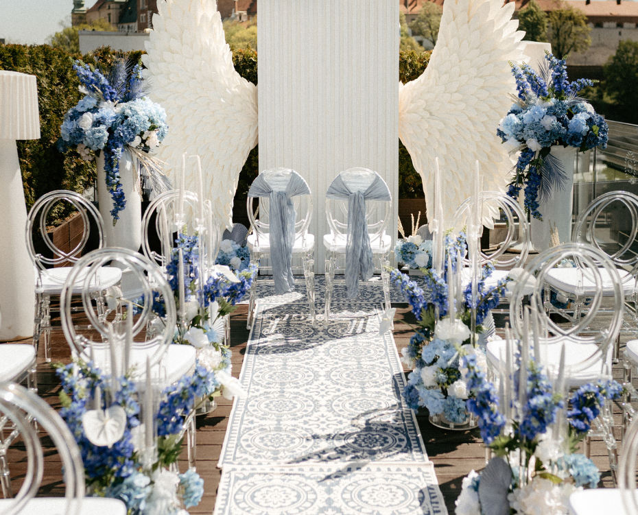 Propozycja ślubna w odcieniach błękitu