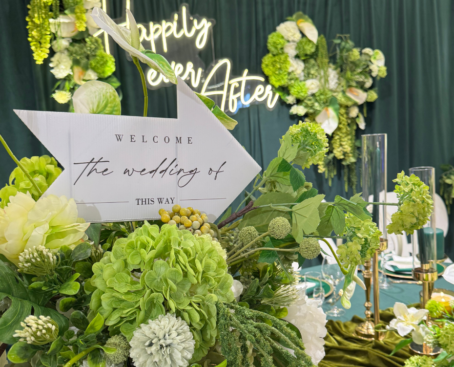 Zielona oprawa wesela